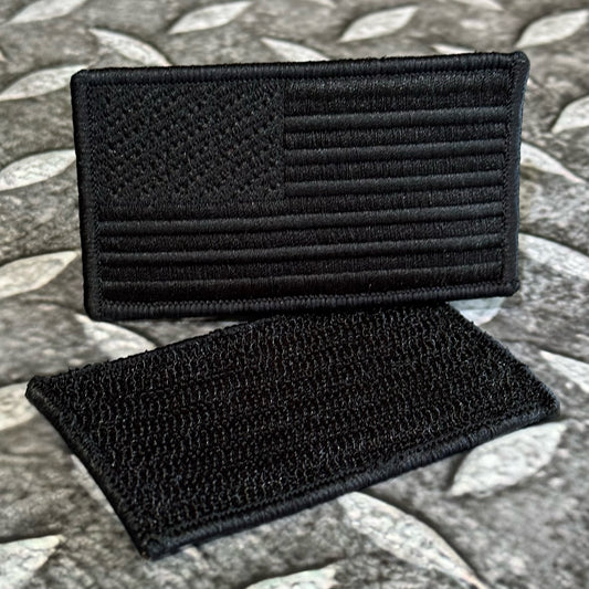 Black on Black Embroidered American Flag Patch