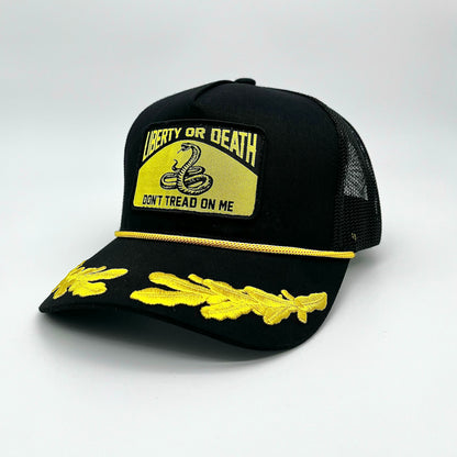 Liberty or Death - Gold Oak Leaves Trucker Hat