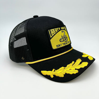 Liberty or Death - Gold Oak Leaves Trucker Hat