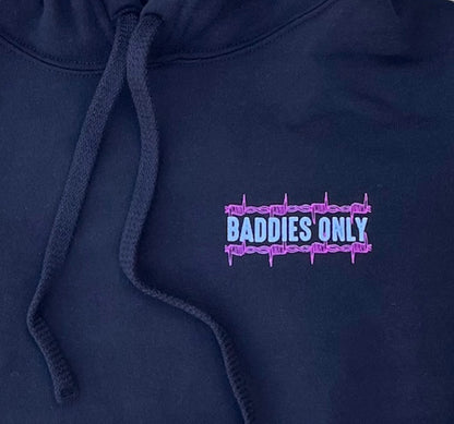 Women's Baddie Crop Hoodie - Solid Black Blend