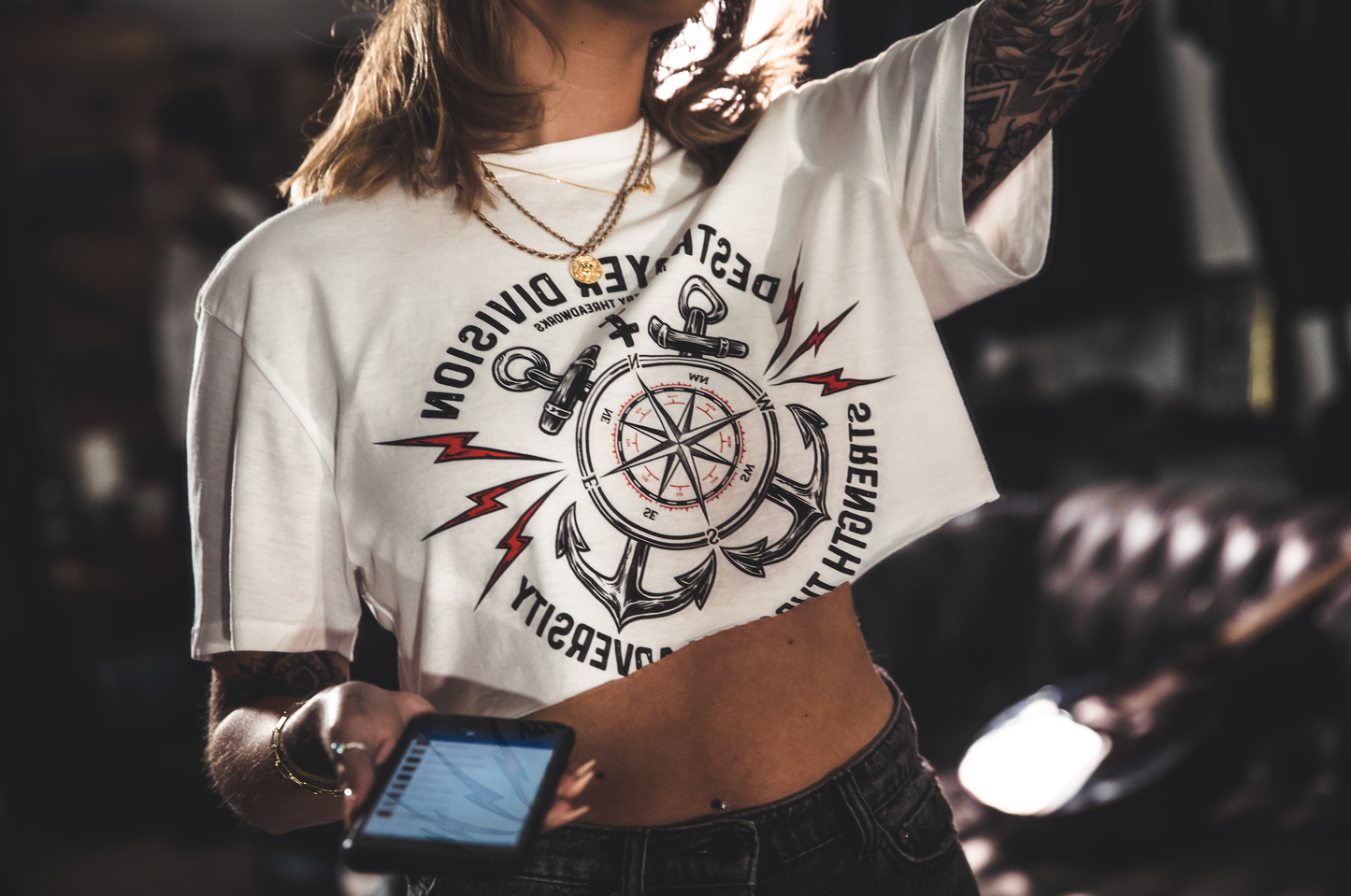 Women's Compass Boyfriend Crop - Bright White