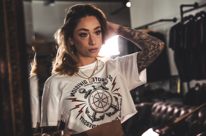 Women's Compass Boyfriend Crop - Bright White