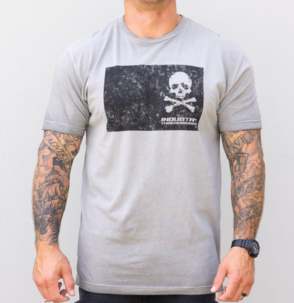 Skull Flag Tee - Oil Washed White